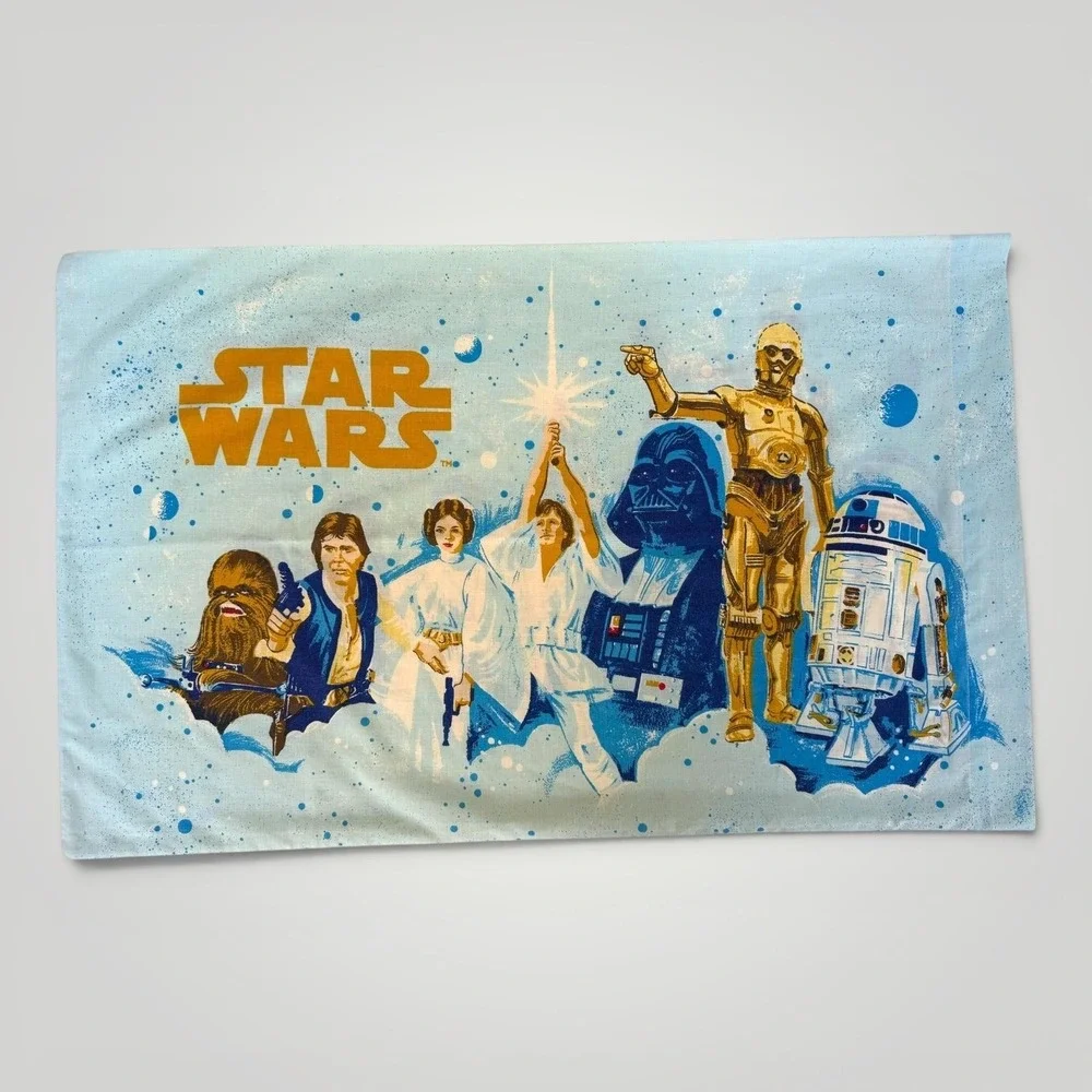 Vintage BIBB Star Wars Pillowcase Original Trilogy Luke Leia Darth Vader USA